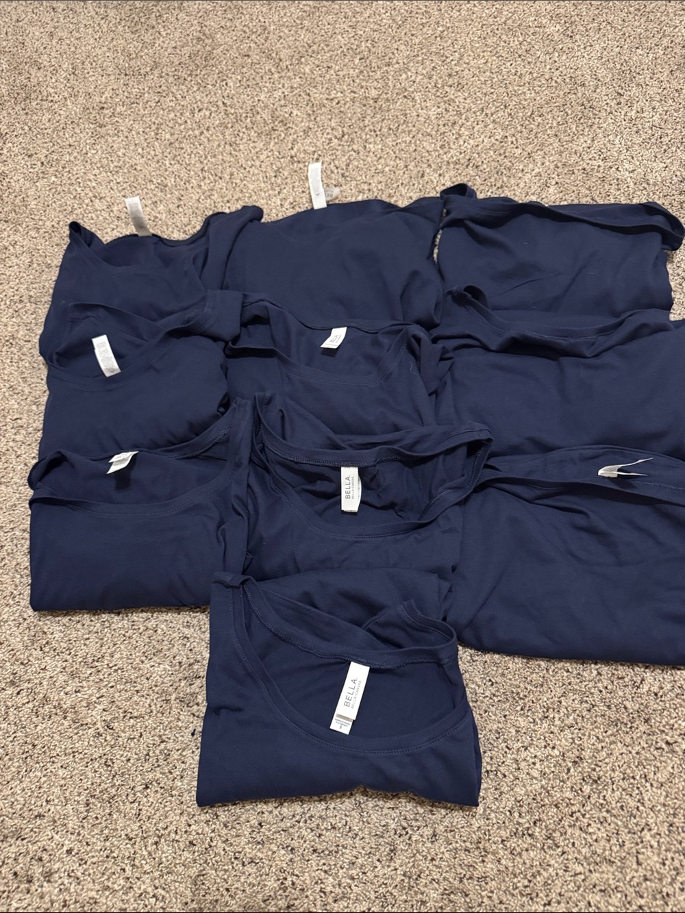 Bella Canvas Women’s Blank Navy Crewneck Tee Bundle of 10 size S
